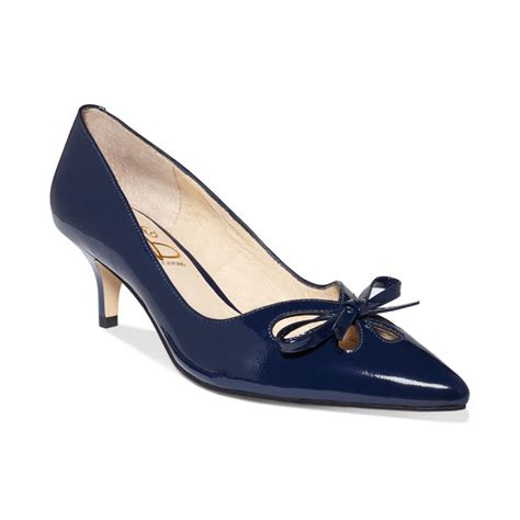 navy blue designer pumps